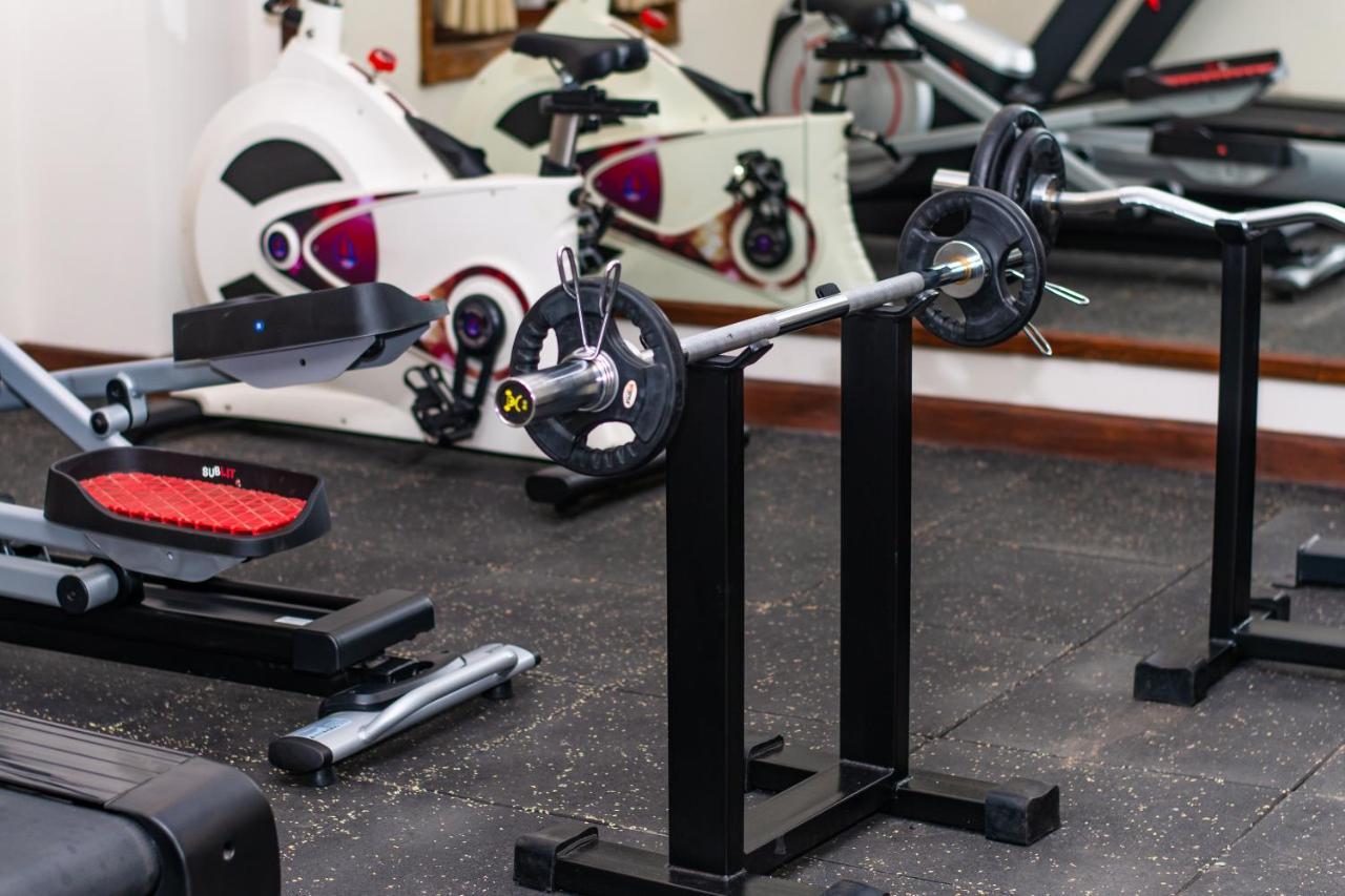 Basera Boutique Hotel Kathmandu Buitenkant foto A barbell on a rack